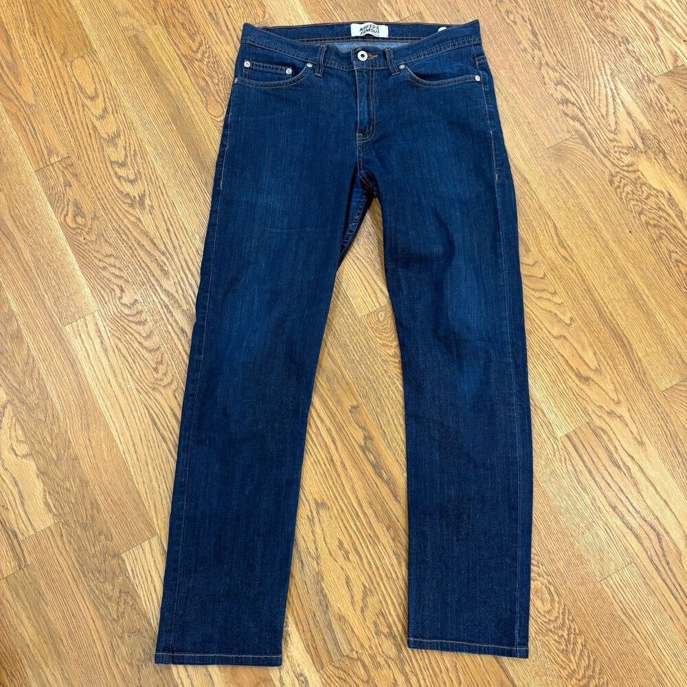 Naked and Famous Denim Jeans weird guy 31x29 indigo Whisper Stretch Cotton